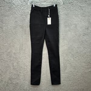 Good American NWT Size 2 Good Legs Black Denim Skinny Jeans High Rise Sculpting